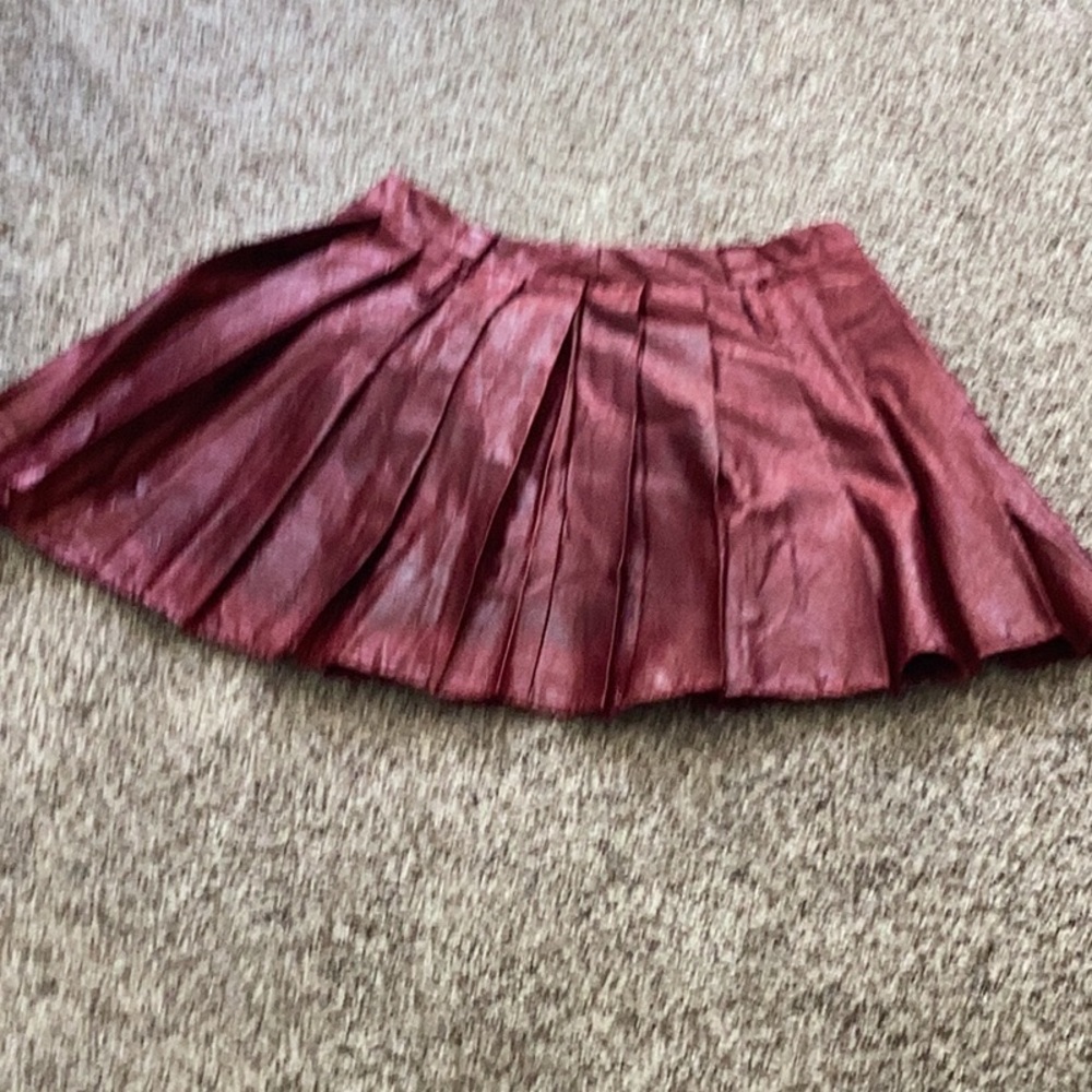 Elegant Red Pleated Skirt